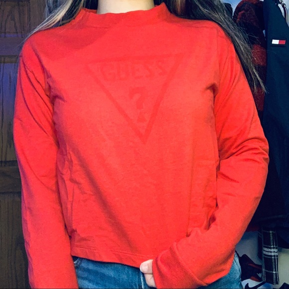 Guess Red Vintage Sweatshirt - Picture 1 of 7